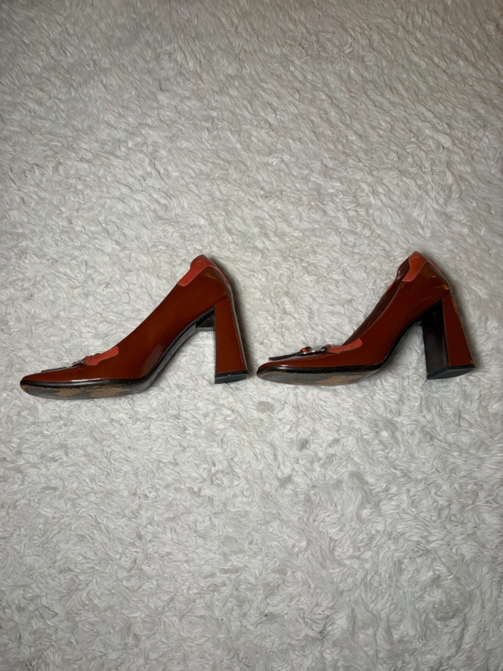 Vintage Prada 1999 Square Toe Patent Leather Heels, Size 39 (US8.5 or 9) - Picture 4 of 7
